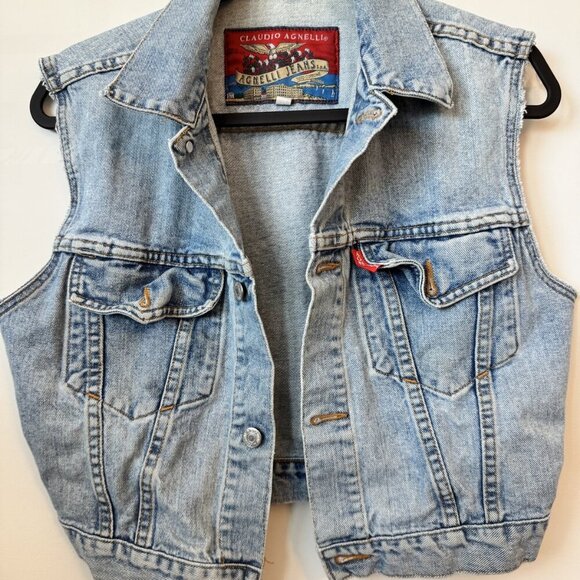 Claudio Agnelli Size Small (S) Claudio Agnelli Vintage Light Wash Denim Vest Wom - Picture 1 of 4